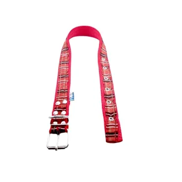 Coleira Dupla Reforcada Confort Santa Fe Pet Vermelha